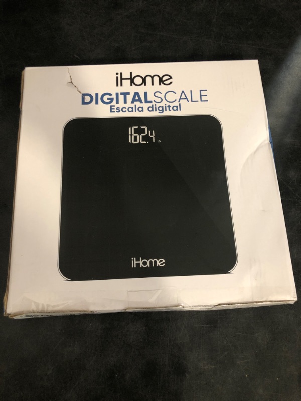 Photo 1 of iHome Digital Scale, Bathroom Scale, Batteries Included, Scale Body Weight, Weight Scale, Bathroom Scales for Weight, Digital Scales for Body Weight (Black)
