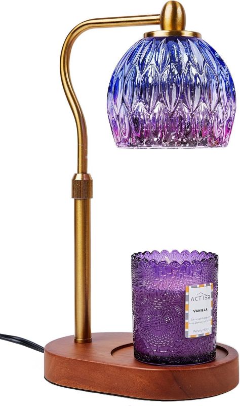 Photo 1 of Candle Warmer Lamp, Height Adjustable with Timer & Dimmer, Compatible with Different Sizes of Aroma Candles, Room Decor and House Warming Gifts (Purple) (Candle Jar Not Included)