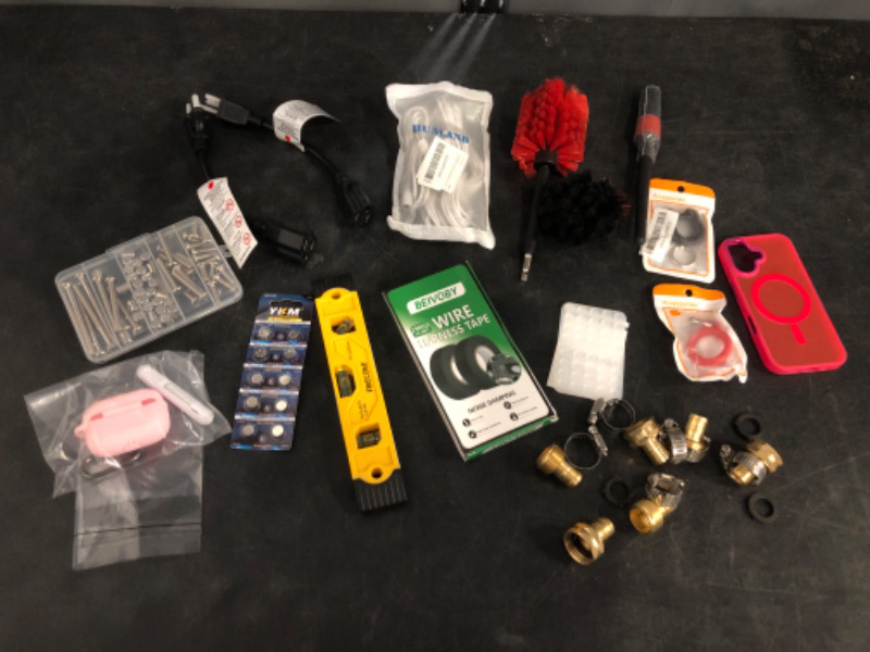 Photo 1 of 14 mixed items cell phone, tool and wires.