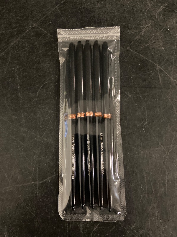 Photo 1 of Artdone Metallic Nail Art Pens, Liner Brushes Set, 5PCS Black Color Nail Tools For Long Lines, Thin Details, Fine Drawing, Liner Brush UV Gel Polish Painting Nail Design Sizes 5/8/12/20/25mm