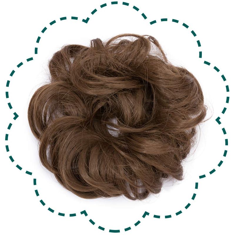 Photo 1 of Hairro Messy Hair Bun Hair Piece For Women Scrunchy Synthetic Hair Updo Wavy Scrunchies Elastic Donut Stretchy Wedding Bridal Chignons Hair Bun Hairpiece Easy Bun For Girl 1pcs 30g #10 Ash Brown
