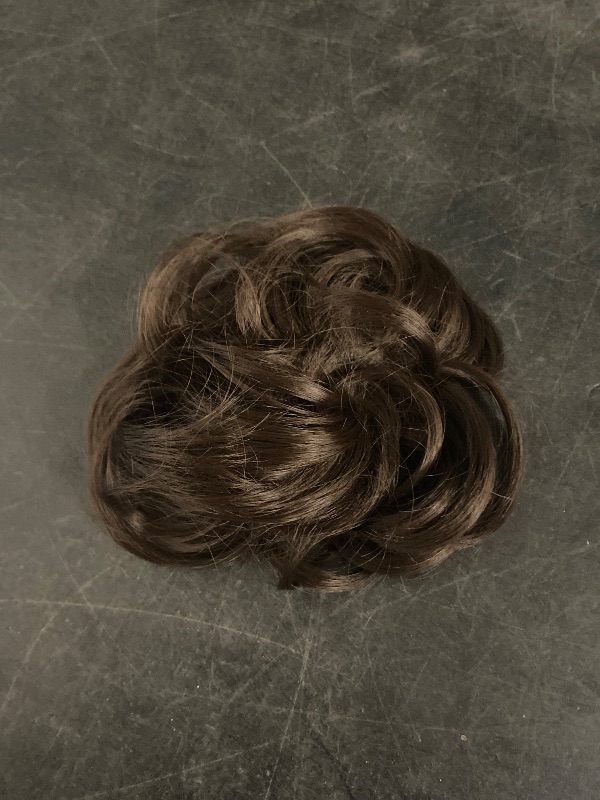 Photo 1 of Hairro Messy Hair Bun Hair Piece For Women Scrunchy Synthetic Hair Updo Wavy Scrunchies Elastic Donut Stretchy Wedding Bridal Chignons Hair Bun Hairpiece Easy Bun For Girl 1pcs 30g #10 Ash Brown
