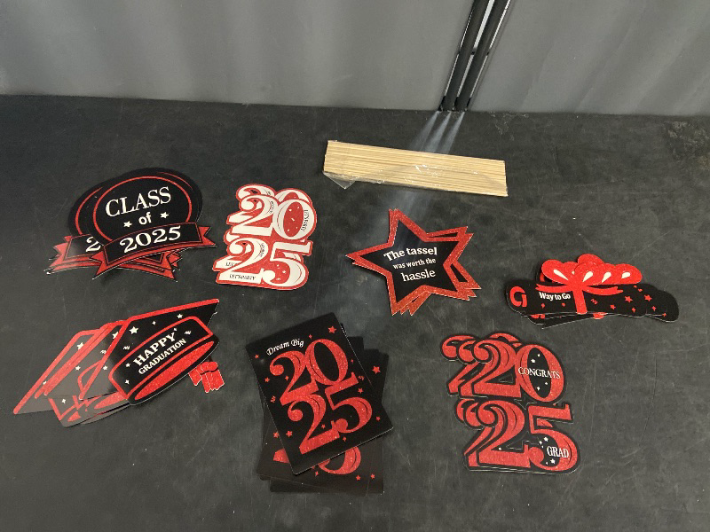 Photo 1 of Alipis 75pcs Graduation Cupcake Toppers Glitter Decorative Picks for Class of Party Food-grade Material No Assembly for Cake and Dessert Decorations