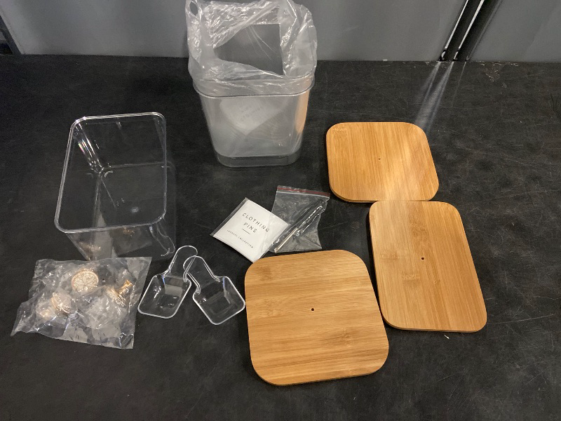 Photo 1 of 3 Pack Laundry Room Organization Storage Containers Acrylic Laundry Pod Containers and Dryer Sheet Holder with Lids and Labels for Laundry Detergent Laundry Pods Dry Sheet Organizing