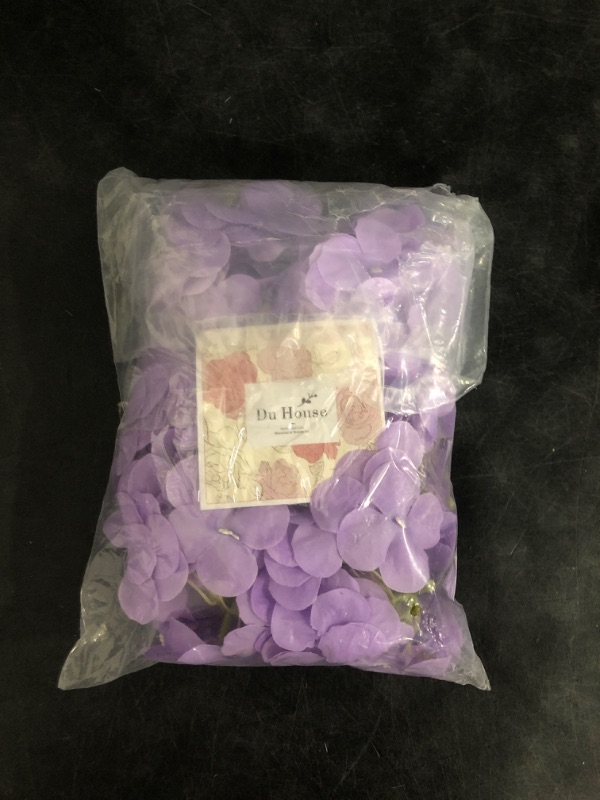 Photo 1 of DuHouse 8.7" Silk Hydrangea Flower Heads with Stems Fake Hydrangeas Flowers for DIY Wedding Centerpiece Home Decor,Pack of 6(Lilac)