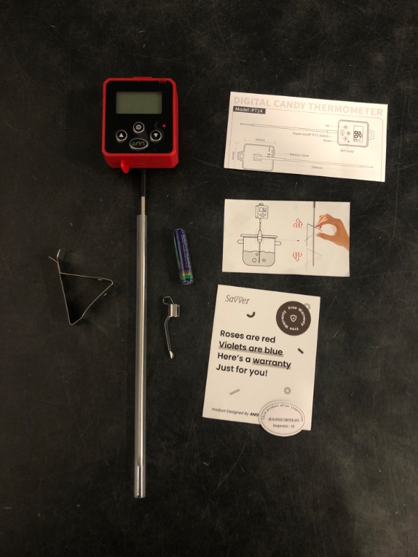 Photo 1 of Digital Candy Thermometer, Easy to Clean Versatile Food Thermometer Sturdy Instant Read Cooking Thermometer Accurate Digital Meat Thermometer for Cooking
