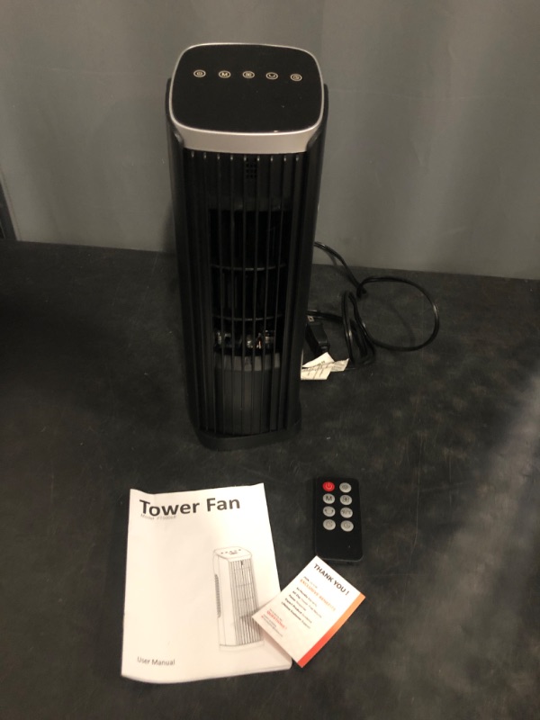 Photo 1 of Fan for Bedroom, 13" Tower Fan with Remote, 4 Modes 4 Speeds Max 24ft/s, 70° Oscillating Desk Fan, 12H Timer Portable Fans, Cooling Fans for Office, Home