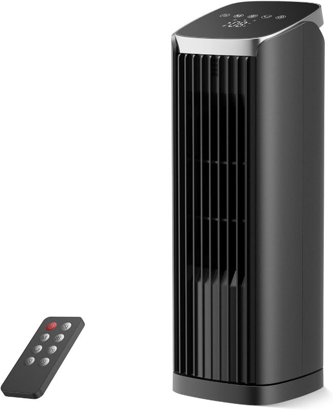 Photo 1 of Fan for Bedroom, 13" Tower Fan with Remote, 4 Modes 4 Speeds Max 24ft/s, 70° Oscillating Desk Fan, 12H Timer Portable Fans, Cooling Fans for Office, Home