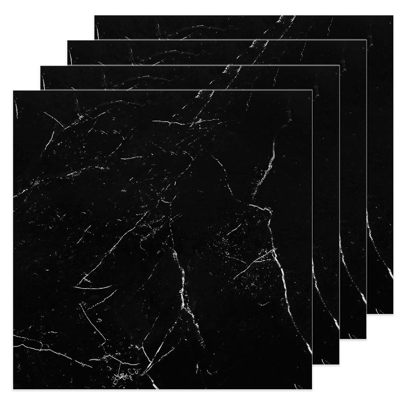 Photo 1 of 40 Sheet Vinyl Flooring 12” x 12” Peel and Stick Floor Tile Waterproof Black Marble Vinyl Floor Tiles Clearance Self Adhesive Floor Tiles Sticky Laminate Flooring for Bathroom Kitchen Basement