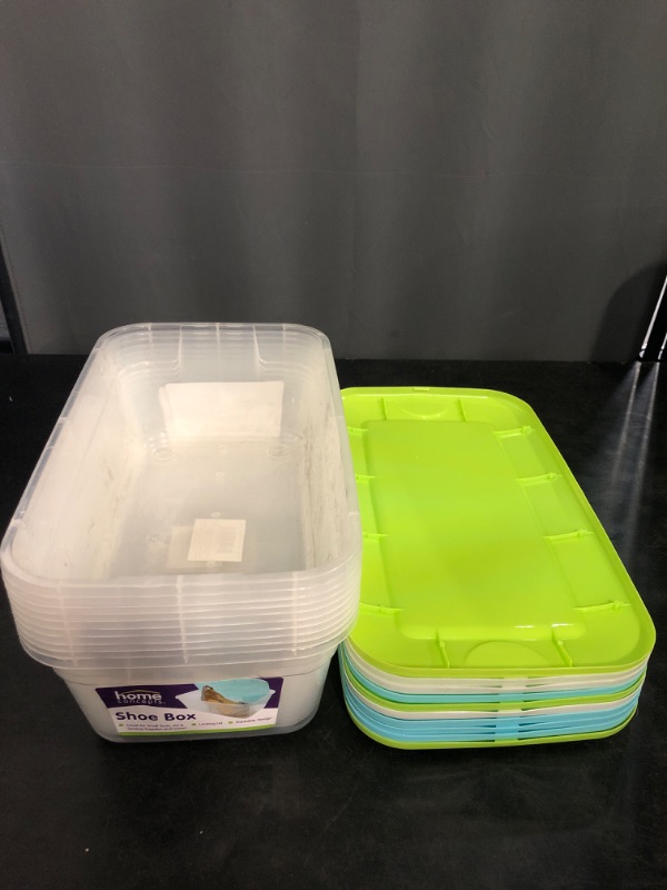 Photo 1 of Case of 10 Shoe Box's with lids (Clear) - Exterior Dimensions: 7-1/2x13x4-1/4