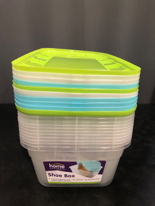 Photo 1 of Case of 10 Shoe Box's with lids (Clear) - Exterior Dimensions: 7-1/2x13x4-1/4