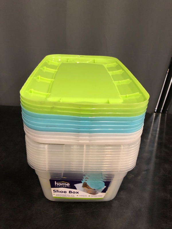 Photo 1 of Case of 10 Shoe Box's with lids (Clear) - Exterior Dimensions: 7-1/2x13x4-1/4