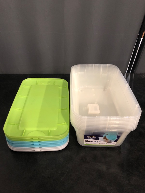 Photo 1 of Case of 11 Shoe Box's with lids (Clear) - Exterior Dimensions: 7-1/2x13x4-1/4