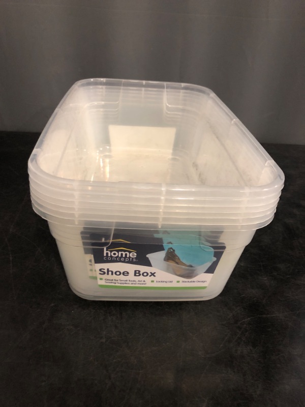 Photo 1 of Case of 6 Shoe Box's No lids (Clear) Exterior Dimensions: 7-1/2x13x4-1/4