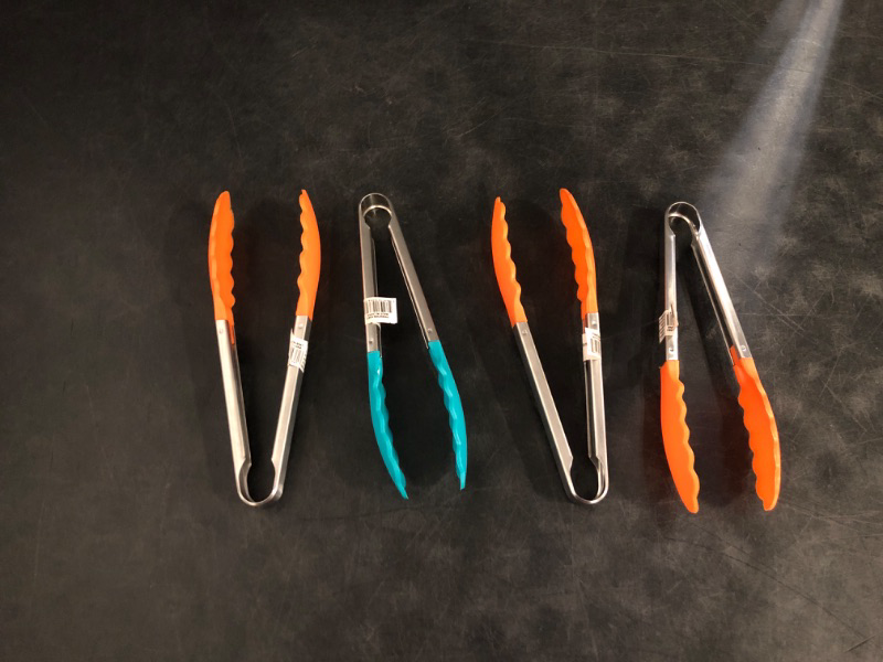 Photo 1 of 4 pack of Tongs for Cooking, 8 inch Heat Resistant Kitchen Tong 