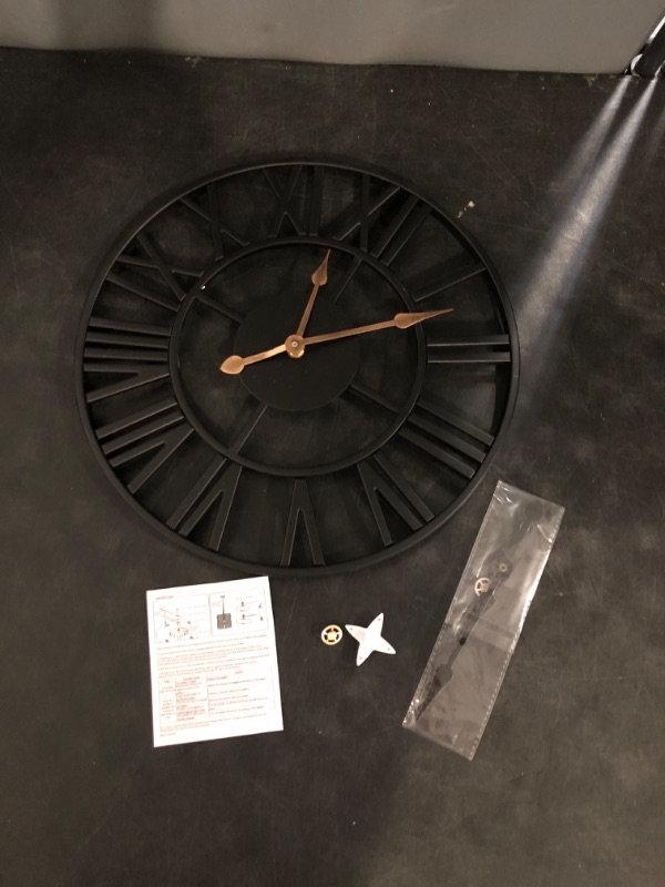 Photo 1 of Pytha Sight 14 Inch Large Wall Clocks for Living Room Decor,Big Silent Battery Operated Metal Wall Clock,Rustic Modern Farmhouse Roman Numerals Wall Clock for Kitchen,Office,Bedroom,Dinng Room