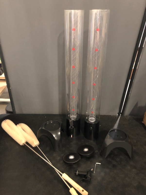 Photo 1 of 2pcs Mimosa Tower, 100oz/3L Drink Tower Dispenser with Ice Tube and LED Light, Tabletop Beer Dispenser (2pcs)