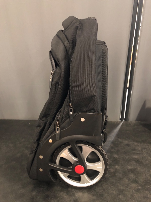 Photo 1 of 22 Inch Rolling Backpack, Waterproof Backpack with Wheels for Business and Travel Commuter, Carry on Laptop Backpack for Women and Men Adult (black)