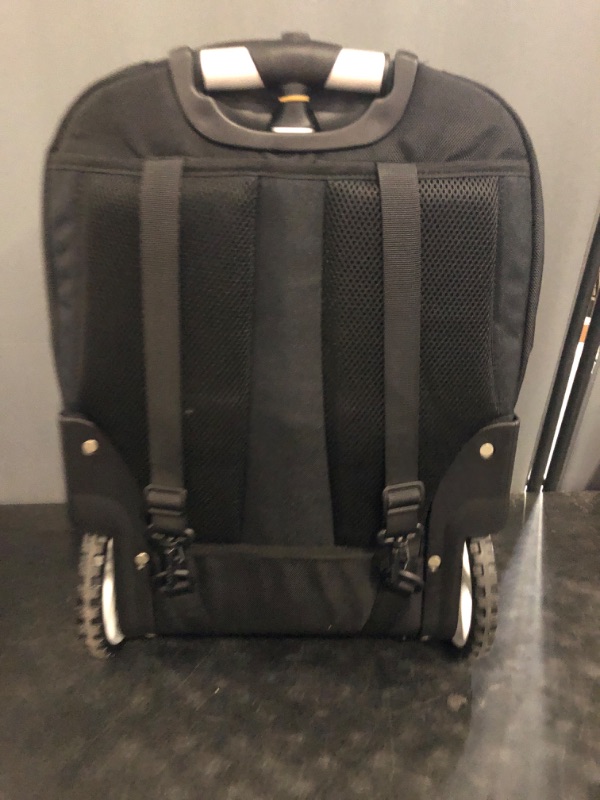 Photo 1 of 22 Inch Rolling Backpack, Waterproof Backpack with Wheels for Business and Travel Commuter, Carry on Laptop Backpack for Women and Men Adult (black)