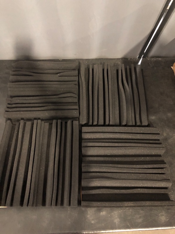 Photo 1 of Acoustic Foam Panels 28 Pack 1" x 12"x 12" Saiqiang Soundproofing Panels Wedges for Wall Noise Absorbing and Sound-Damping Fire-Resistant Sound Proof for Studio, Gaming Room