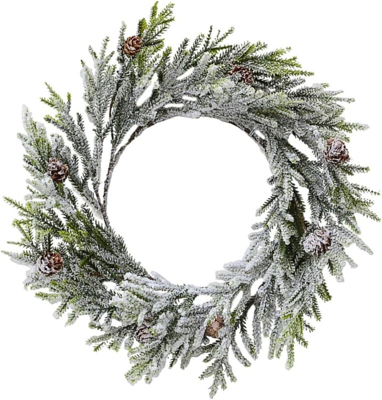 Photo 1 of 1pc Pine Cone Decorative Wreath Aesthetic Hanging Pendant for Home Door Wall and Holiday Decor Versatile Christmas Ornament Emulation