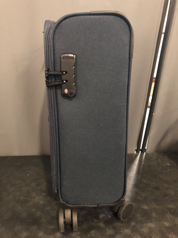 Photo 1 of Kono 20 Inch Softside Carry On Luggage Airline Approved 20 Inch Spinner Wheels Lightweight Waterproof Suitcase with TSA Lock for Business Travel (Small, Navy Blue)