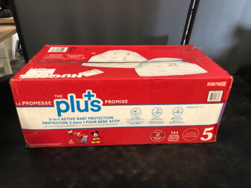 Photo 1 of Huggies Plus Diapers, Size 5 (27+ Pounds), 144 Count
