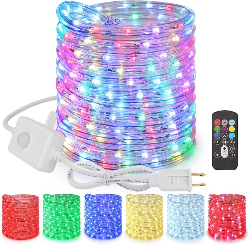 Photo 1 of Brizled Color Changing Rope Lights, 18ft 180 LED RGB Rope Lights, Connectable Rope Lights Indoor Rope Lighting with Remote Outdoor White Rope Lights Waterproof Color Twinkle Tube Lights for Christmas