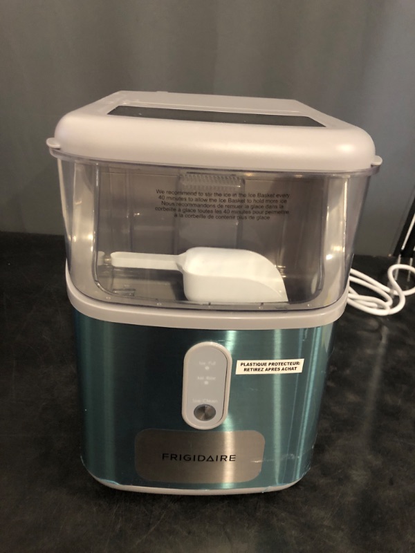 Photo 1 of Frigidaire Countertop Crunchy Chewable Nugget Ice Maker, Compact, 33lbs per Day, Metallic Finish
