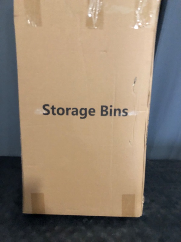 Photo 1 of Home-Complete Collapsible Storage Bin - 8.4 Gal Large Capacity Organizer with Lid, Double Doors, and Wheels - Stackable Storage Containers