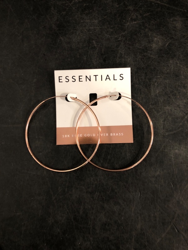 Photo 1 of Essentials 18K rose gold brass hoop ear rings.