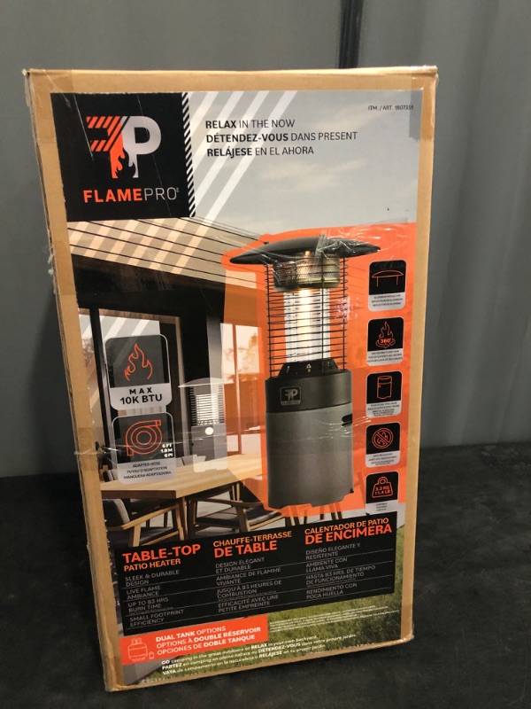 Photo 1 of FlamePro Table-Top Patio Heater with Adapter Hose, Two Tone