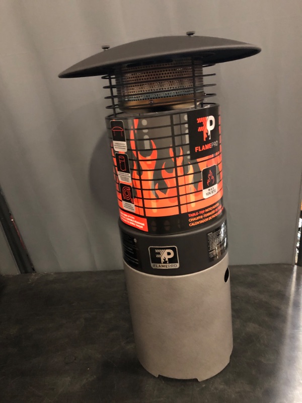Photo 1 of FlamePro Table-Top Patio Heater with Adapter Hose, Two Tone