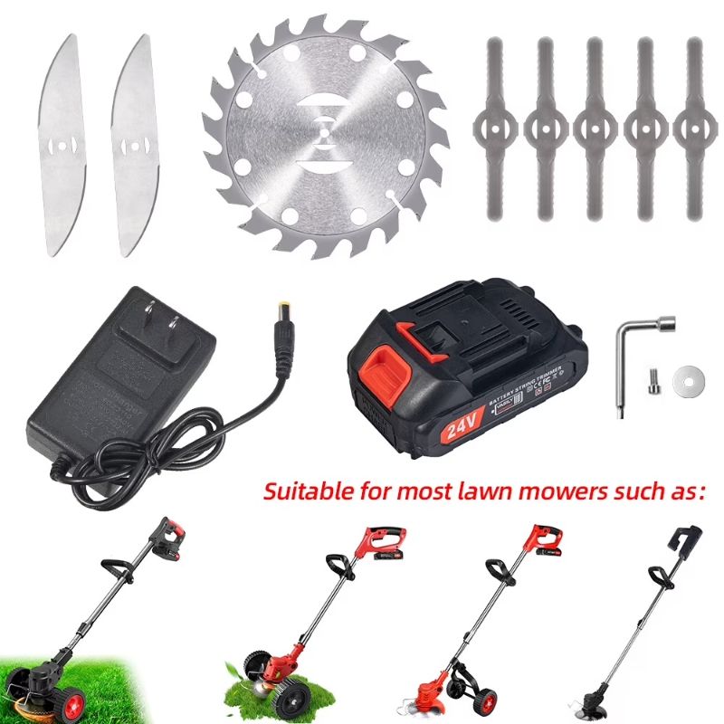 Photo 1 of Jllom Eater Blades, with 2000mAh Battery Complete Blade Upgrade Kit Carbide Tipped S-Blades Universal Adapter Weed Eater Accessories