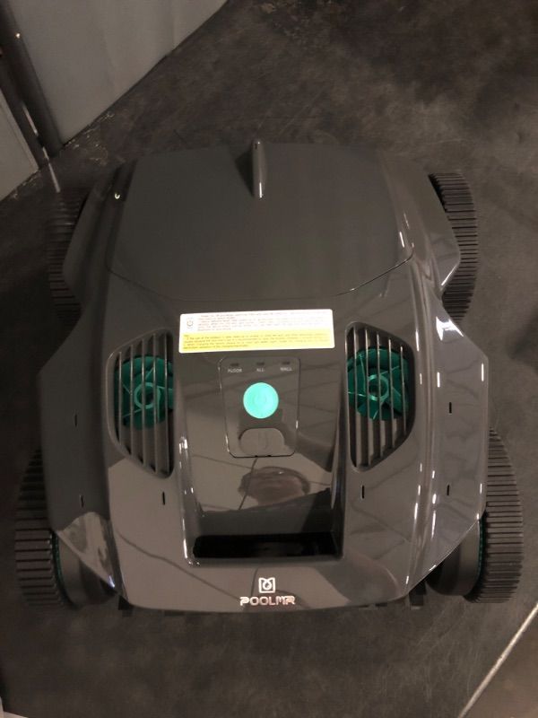 Photo 1 of POOLMR Cordless Robotic Pool Cleaner, Pool Vacuum for Inground Pools up to 2512 Sq.ft, Wall-Climbing & Waterline Cleaning with Dual Filter, Triple-Motors, Lasts 180 Mins Runtime