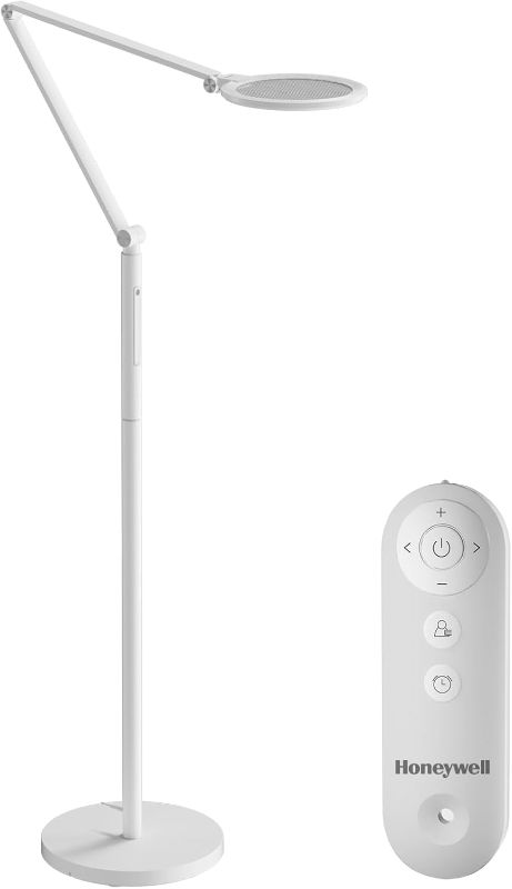 Photo 1 of Honeywell LED Floor Lamp - F01WT Sunturalux™ Eye Caring Dimmable Standing Light with Remote,Bright Natural Daylight 5 Colors & 5 Brightness Adjustable Tall Lampara for Home Office Living Room Bedroom