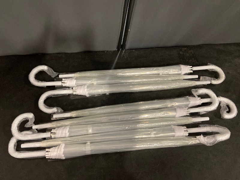 Photo 1 of 8 Pack Clear Bubble Wedding Umbrellas - 47" Windproof Transparent Dome Rain Umbrellas for Bride & Groom, Photography, Outdoor Events with Fiberglass Frame Anti-Wind Design