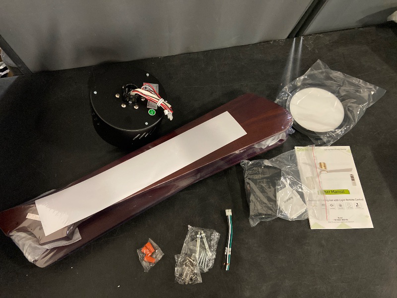 Photo 1 of DAMINY Natural Solid Wood 52 inch Ceiling Fan with Light,3 Blades,6CCT,Black Low Profile Ceiling Fan with Light and Remote Control, APP Control, Flush Mount
