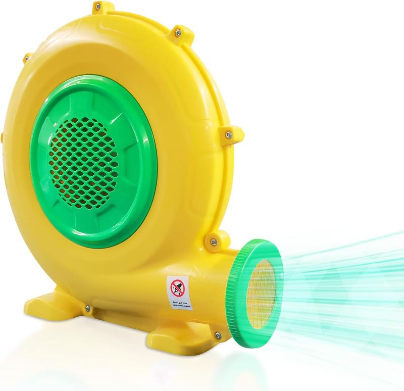 Photo 1 of 480W 0.64HP Air Blower, QILEBA Powerful Inflatable Bounce House Blower, Portable Electric Blower Fan Pump Perfect for Inflatable Bounce House, Bouncy Castle, Jumper, Water Slid, Blower Corded (480W)
