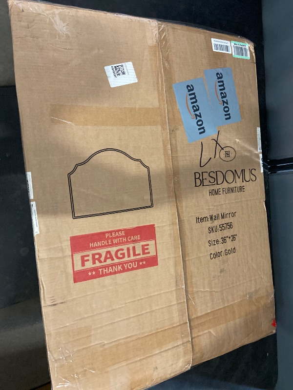 Photo 1 of Kate and Laurel Leanna Glam Horizontal Wall Mirror, 20 x 30, Gold, Sophisticated Large Mirror for Wall