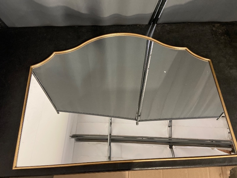 Photo 1 of Kate and Laurel Leanna Glam Horizontal Wall Mirror, 20 x 30, Gold, Sophisticated Large Mirror for Wall