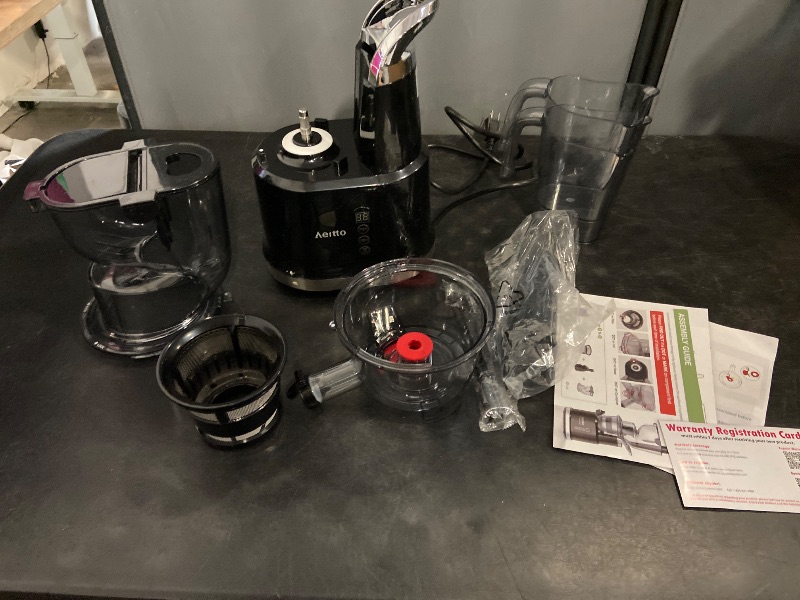 Photo 1 of Aeitto Cold Press Juicer with Large Feed Chute, Large Capacity, Juicer Machines for Fruits and Vegetables, Slow Masticating Juicer Self Feeding, Easy to Clean, High Juice Yield
