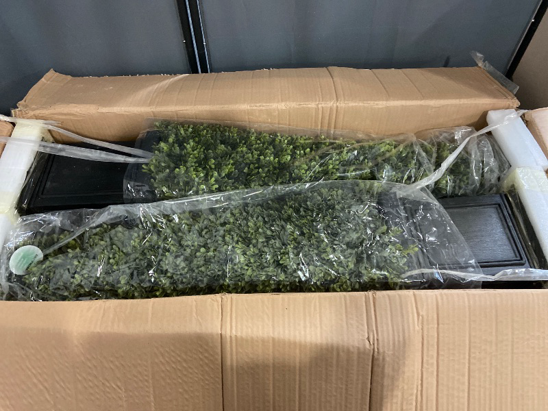 Photo 1 of 3.5ft Topiary Trees Artificial Outdoor Set of 2, Artificial Boxwood Plants Outdoor Porch Trees, All-Year Green Fake Plant with Sturdy Pot for Front Porch