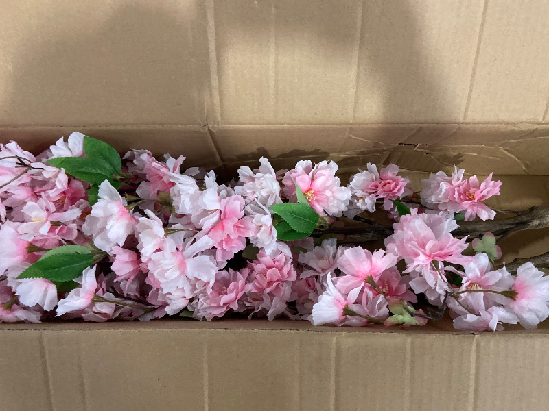 Photo 1 of 5FT Pink Cherry Blossom Artificial Tree, Lifelike Decorative Plant in Pot for Indoor, Garden, Office, Wedding & Party Decor
