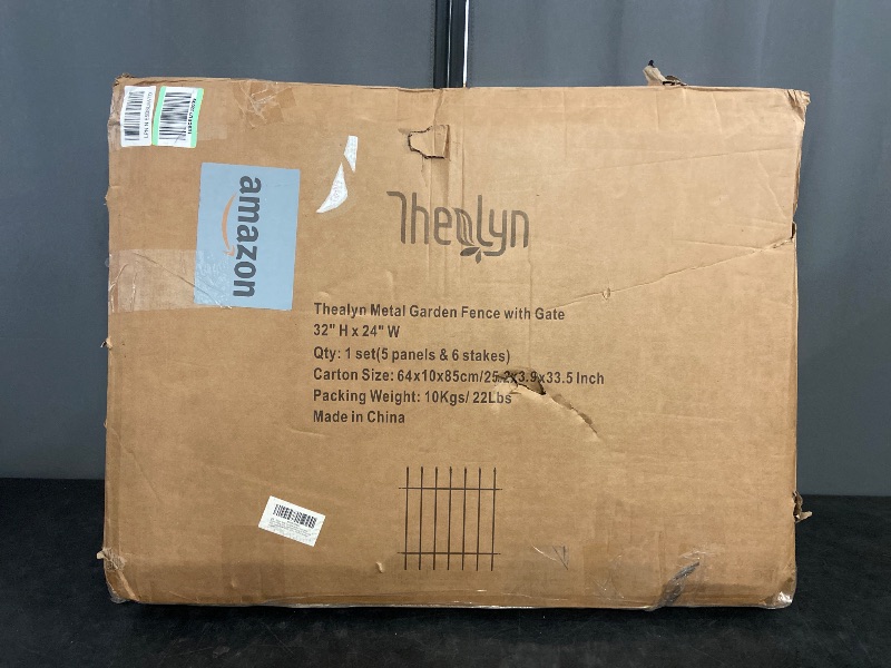 Photo 1 of Metal Garden Fence 32 in H x 24 in W 5 Panels (4 Panels + 1 Gate) Total Length 10 ft, No Need Dig Rustproof Animal Barrier Fencing Border Fence for Dog, Patio,Yard, Landscape, Flower Bed