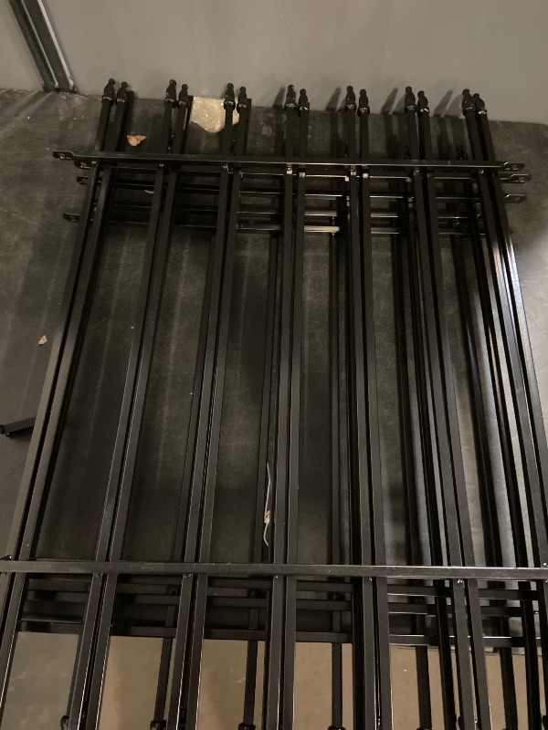 Photo 1 of Metal Garden Fence 32 in H x 24 in W 5 Panels (4 Panels + 1 Gate) Total Length 10 ft, No Need Dig Rustproof Animal Barrier Fencing Border Fence for Dog, Patio,Yard, Landscape, Flower Bed