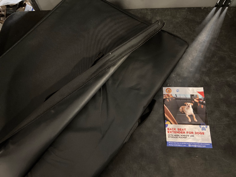 Photo 1 of Back Seat Extender for Dogs, Hard Bottom Dog Car Seat Cover for Truck Back Seat, Dog Hammock for Car, Upgraded PU Leather Material, Larger Space, Holds 400lbs
