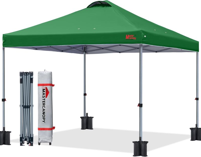 Photo 1 of MASTERCANOPY Durable Pop-up Canopy Tent with Roller Bag (8x8, Forest Green)