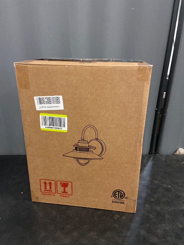 Photo 1 of GLOBE Electric 44233 Liam 1-Light Outdoor Wall Sconce, Matte Black, Frosted White Glass Shade