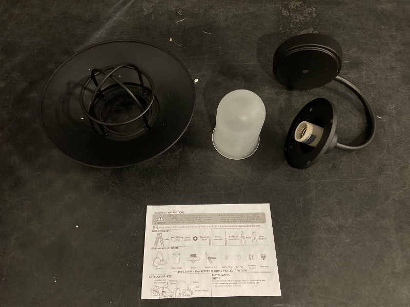 Photo 1 of GLOBE Electric 44233 Liam 1-Light Outdoor Wall Sconce, Matte Black, Frosted White Glass Shade